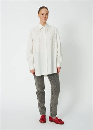 Loose skjorte with embroidery anglaise Hvid Stella Nova 